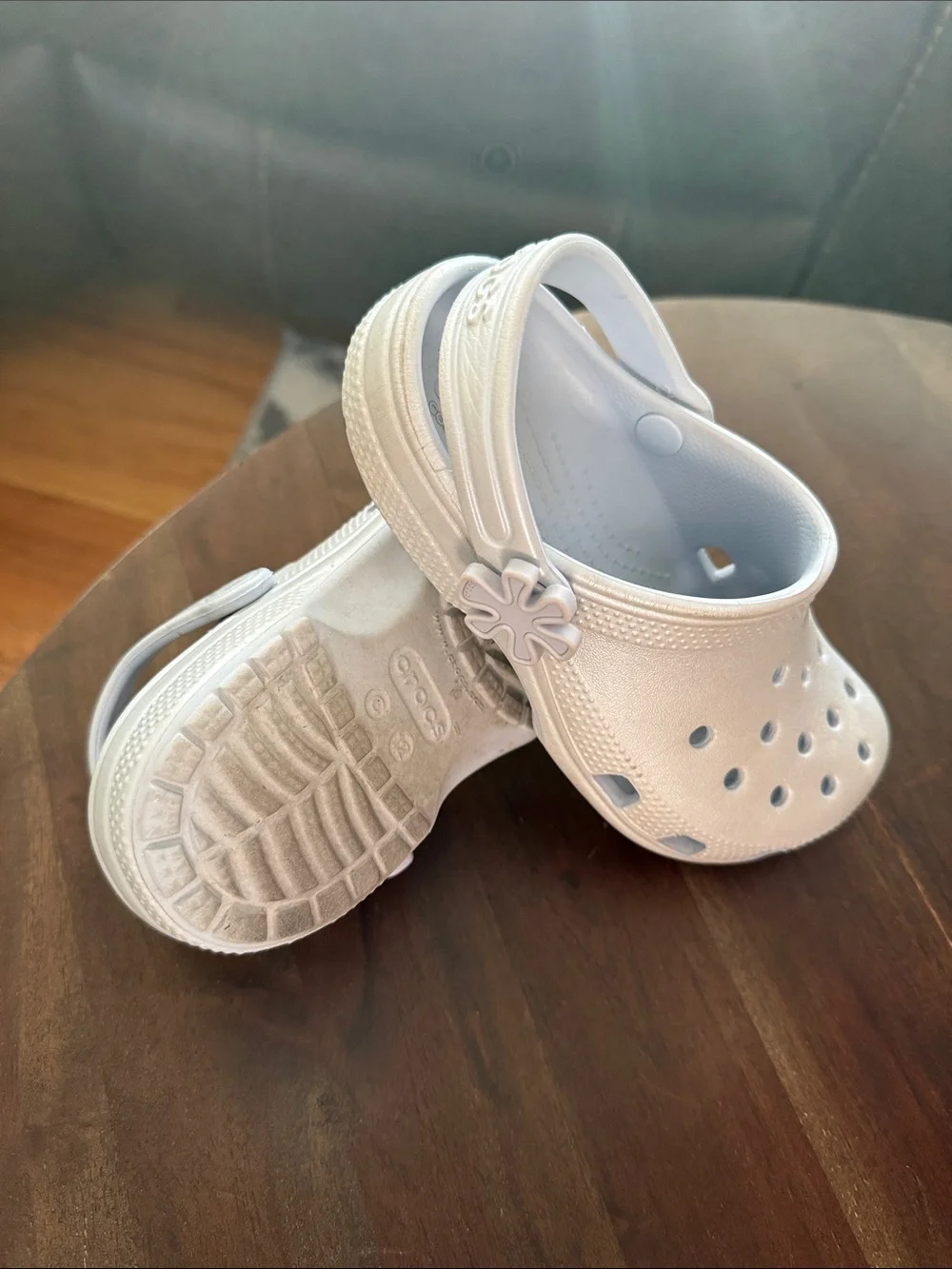 Kids Sky Blue Croc Shoes- size 12C